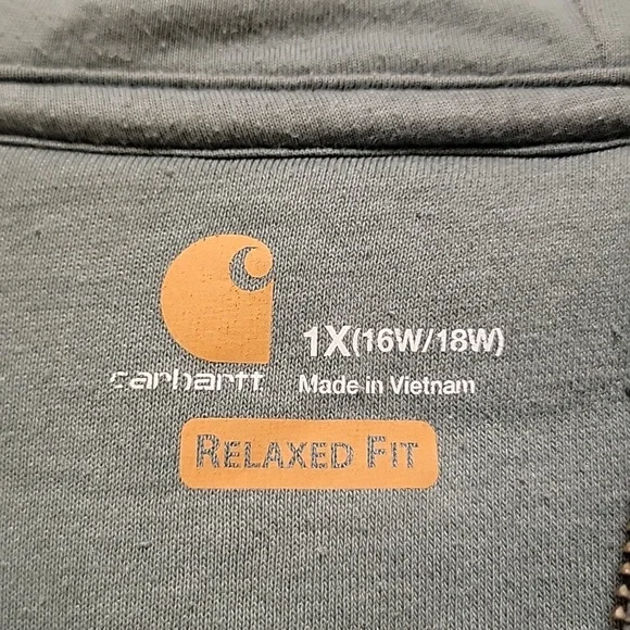 Carhartt Sage Green Full-Zip Hoodie Size 1X (16/18) - Picture 2 of 10